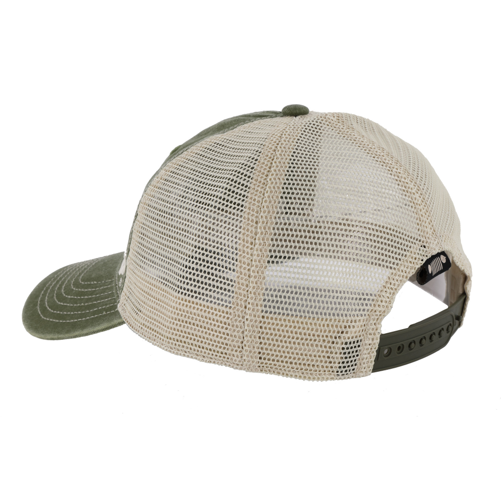 Hat - Jeep Garment Washed Trucker - Drab Green