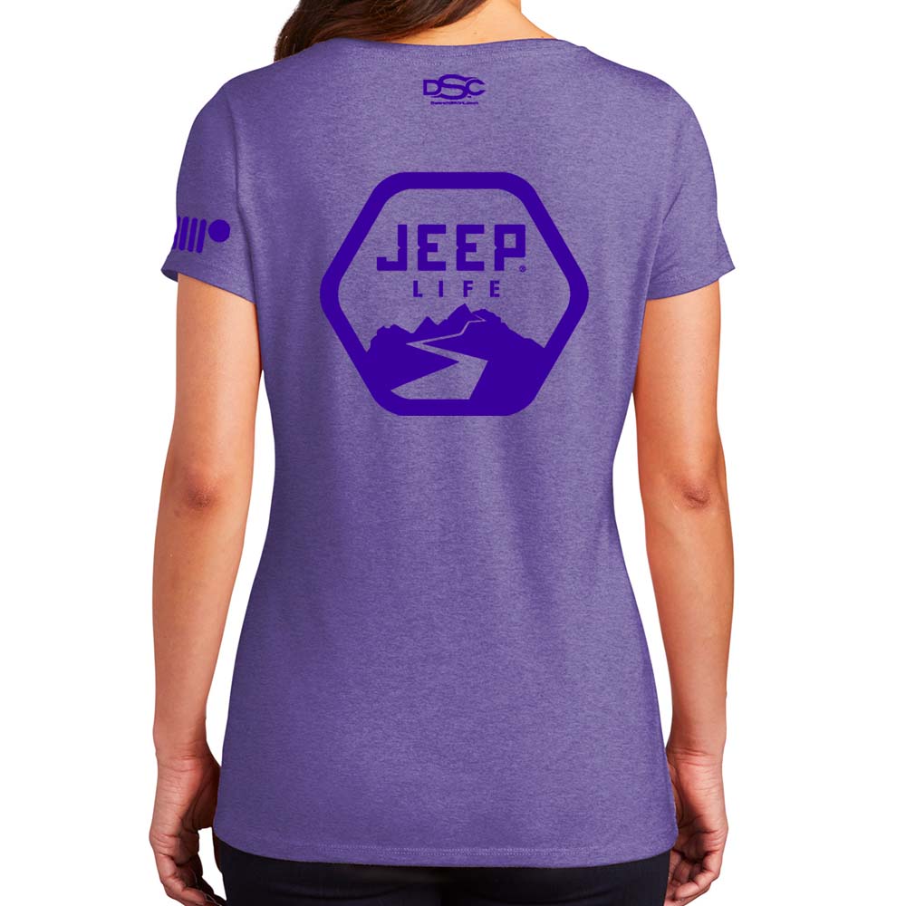 Ladies Jeep® Life Purple Tone Triblend V-neck