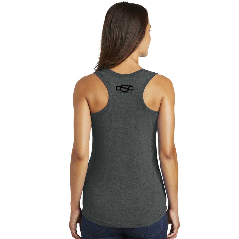 Ladies RAM Stacked Logo Tank Top - Heather Black Triblend