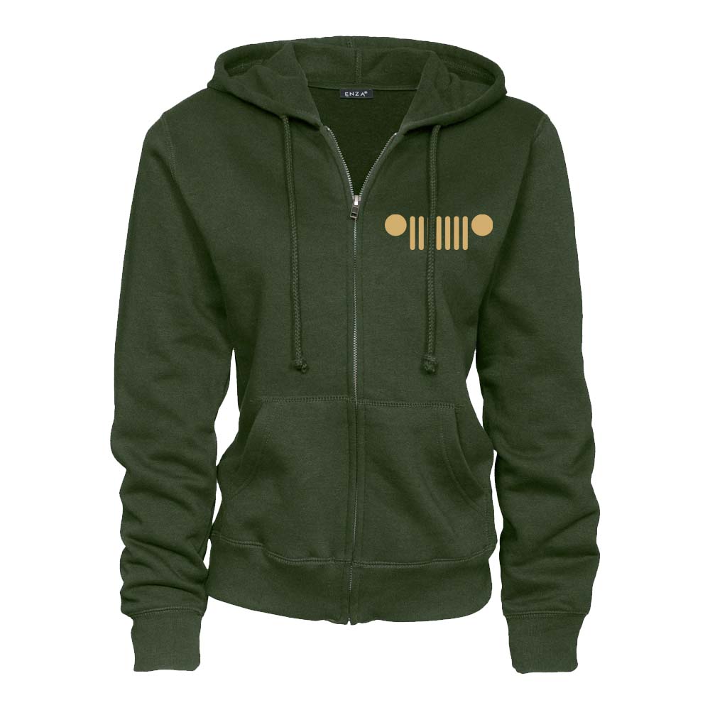 Ladies Jeep® Live Love Explore Zip-Hoodie - Olive Green