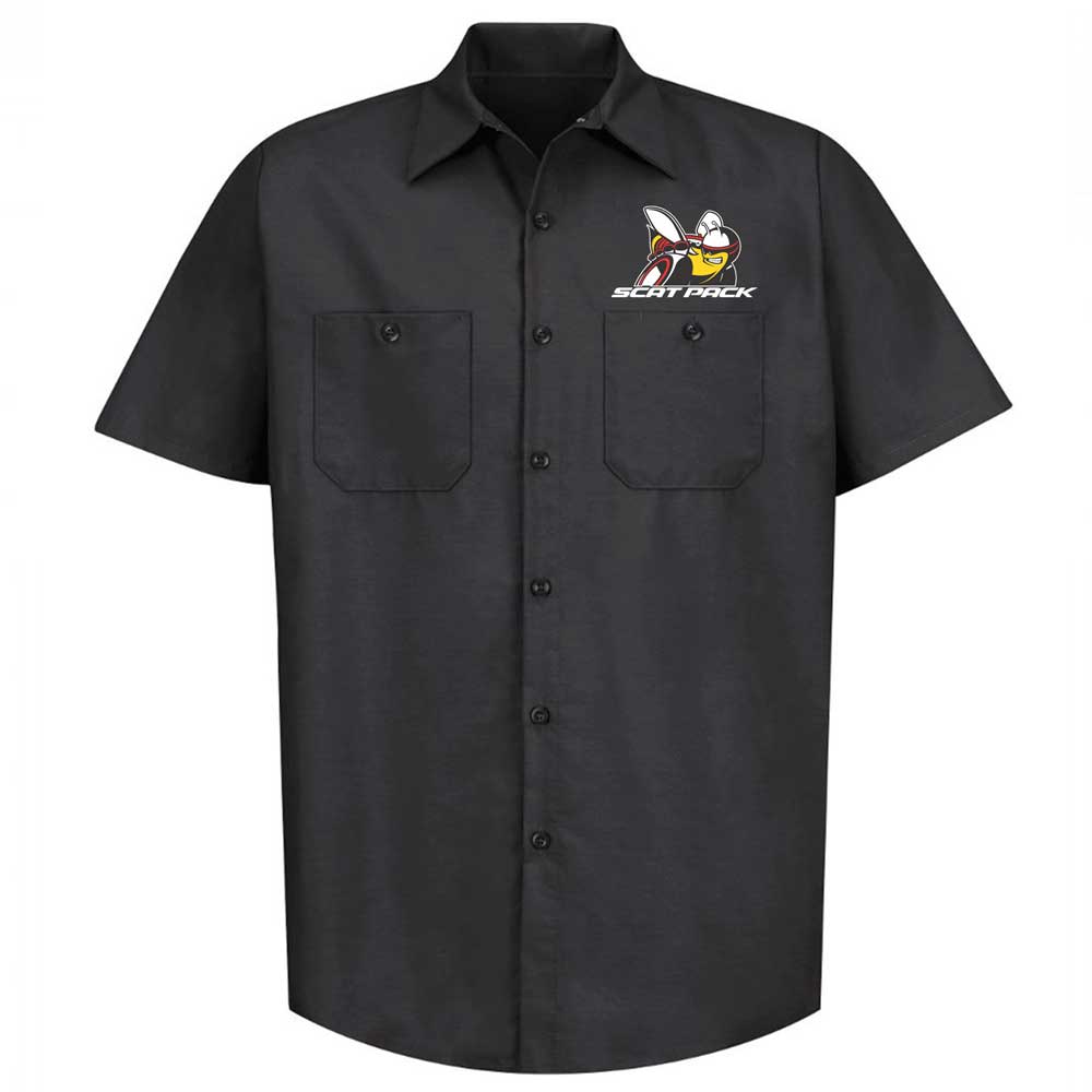 Mens Dodge Scat Pack Mechanic Shirt - Black