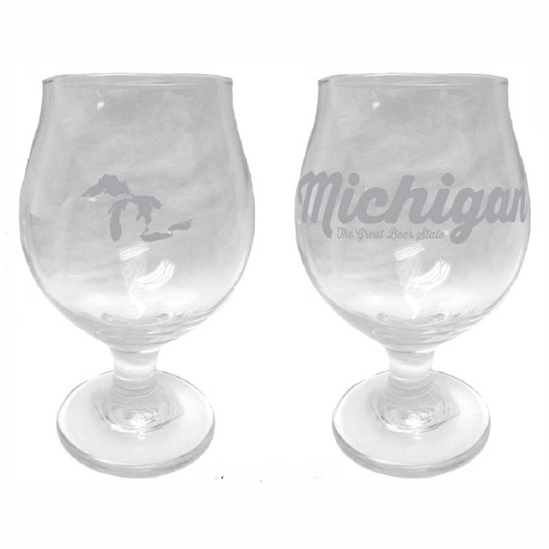 Tulip Glass - Michigan Script