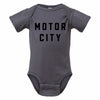 Baby Onesie - Detroit Motor City Block - Slate Grey