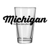 Pint Glass - Michigan Script-Glassware-Detroit Shirt Company