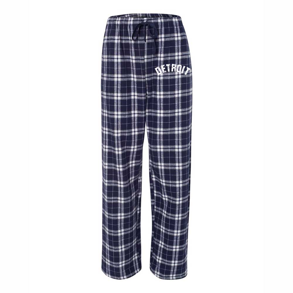 Detroit Bend Unisex Flannel Pants - Navy/Silver