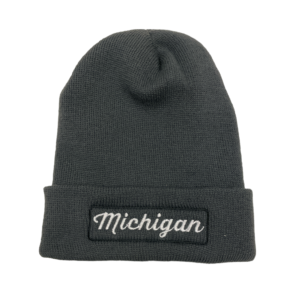 Hat - Michigan Script Flip Knit