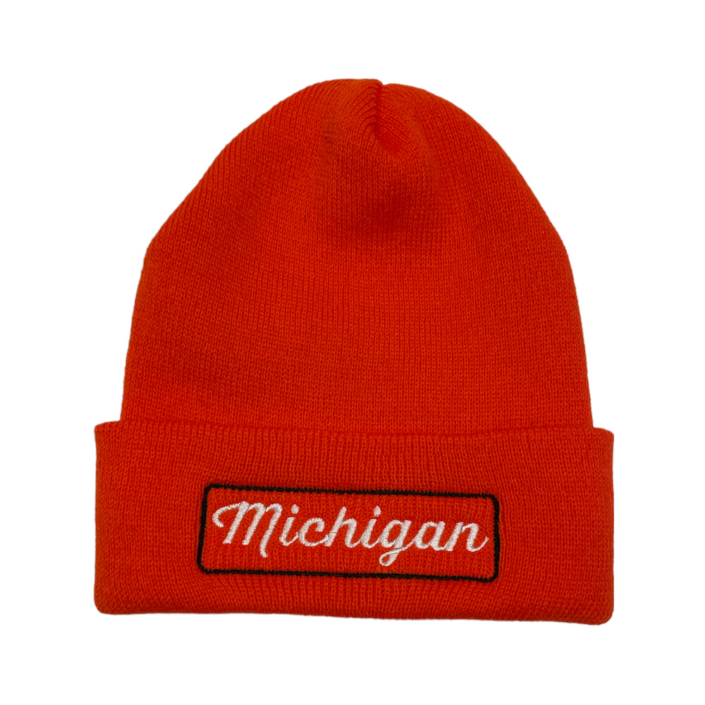 Hat - Michigan Script Flip Knit