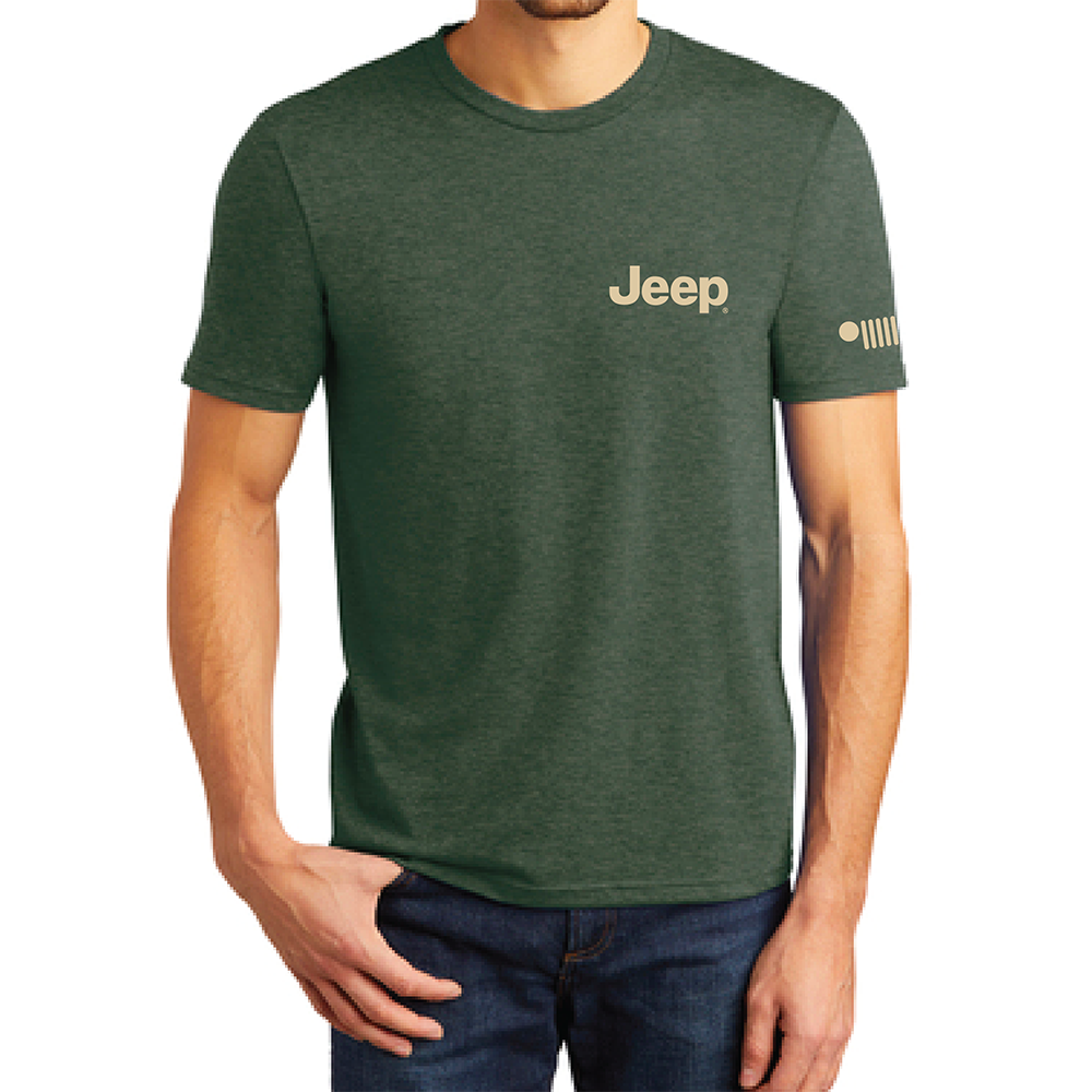 Mens Jeep® For All Life's Adventures T-Shirt - Heather Forest Green