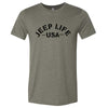 Mens Jeep® Life USA T-Shirt - Heather Military Green