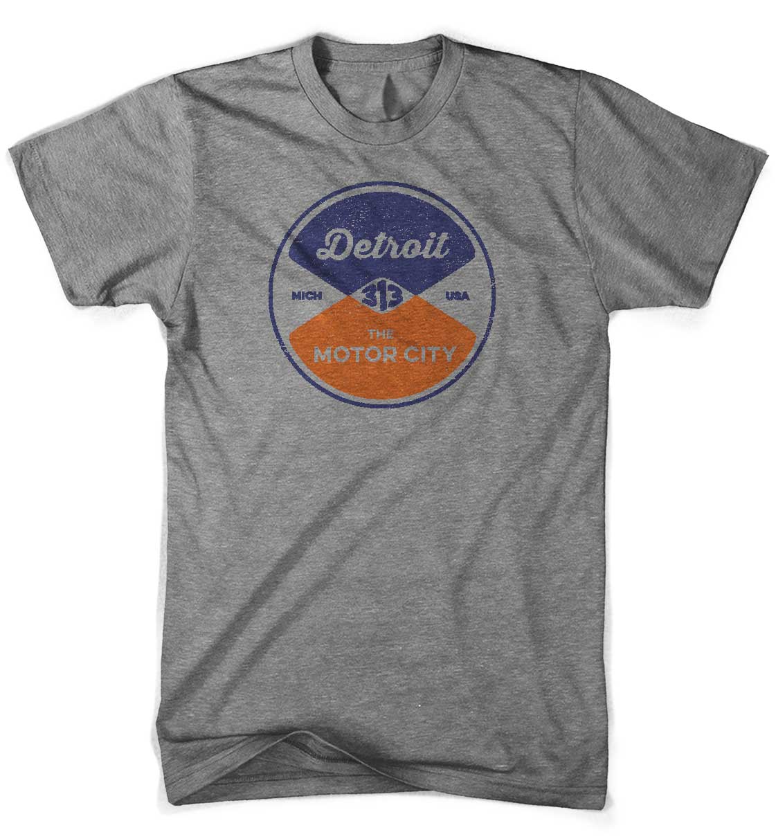 Mens Triblend Detroit Reel T-shirt (Grey) | Detroit Shirt Co.