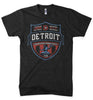 Mens Detroit Shield RWB T-shirt (Heather Black) | Detroit Shirt Co.