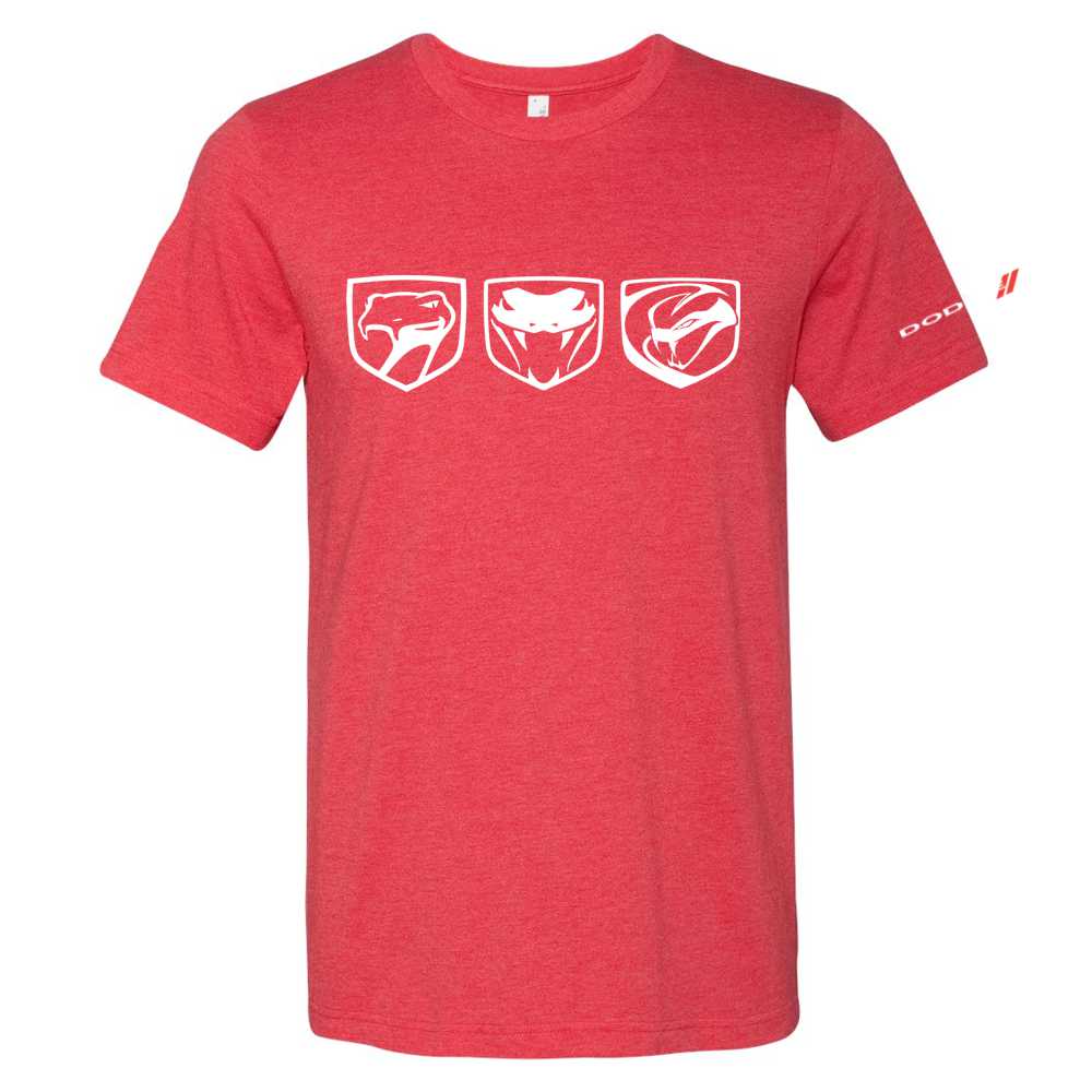 Mens Dodge Viper Tri-Logo T-shirt (Heather Red)