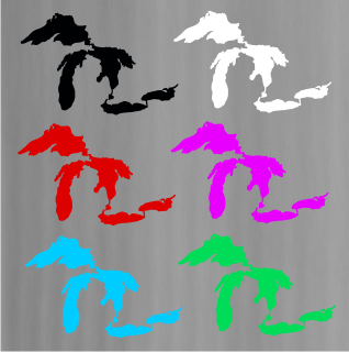 Vinyl Decal - Michigan Lakes-Sticker-Detroit Shirt Company