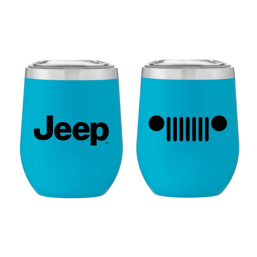 Jeep Insulated Wine Tumbler - Aqua Matte